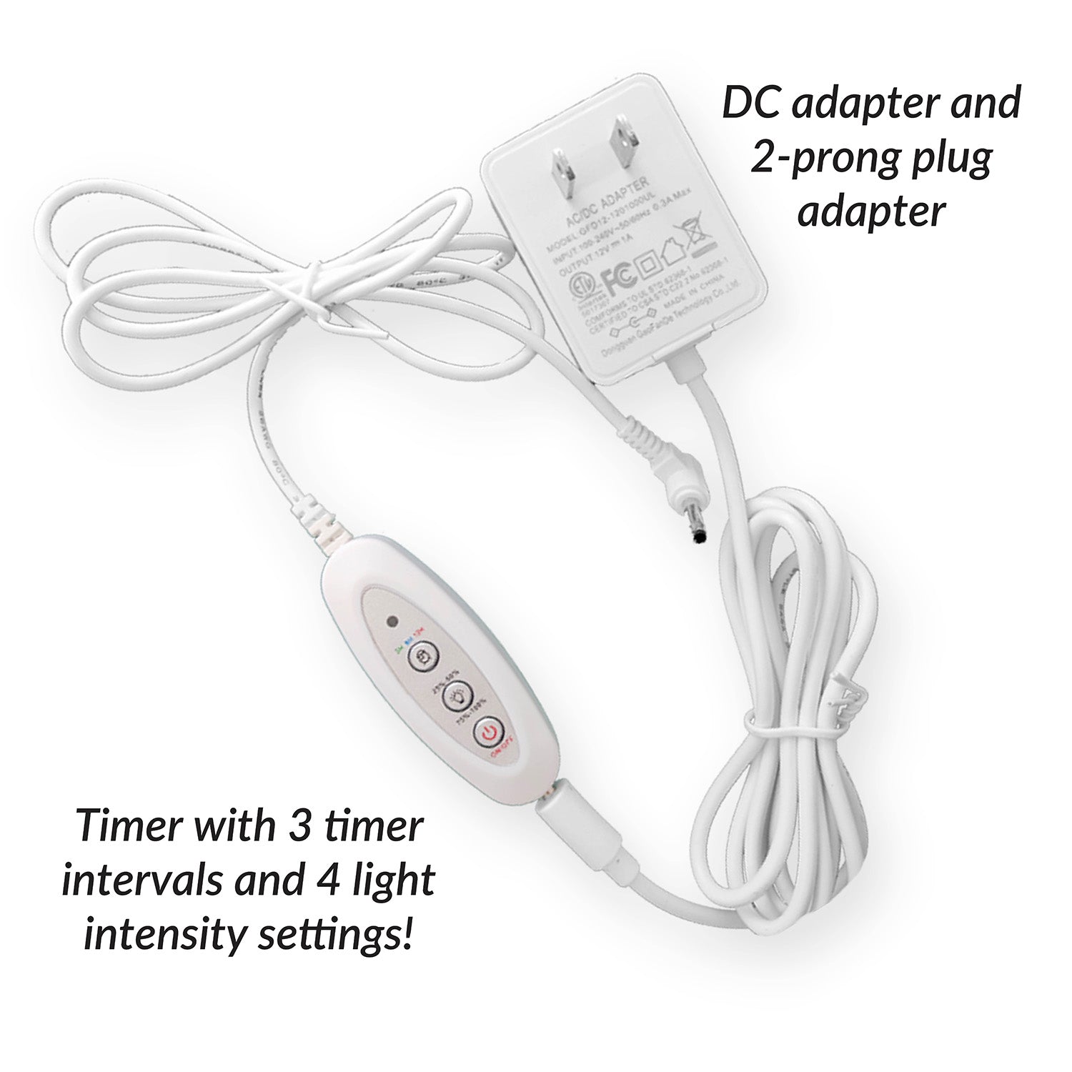 Indoor LED grow light timer and plug